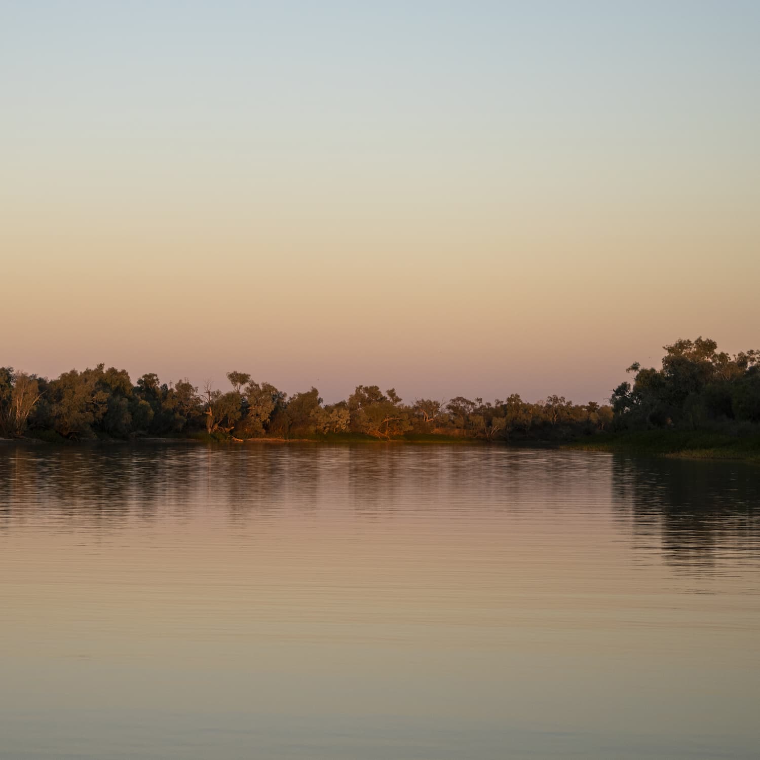 The serenity of the Thomson River at sunset