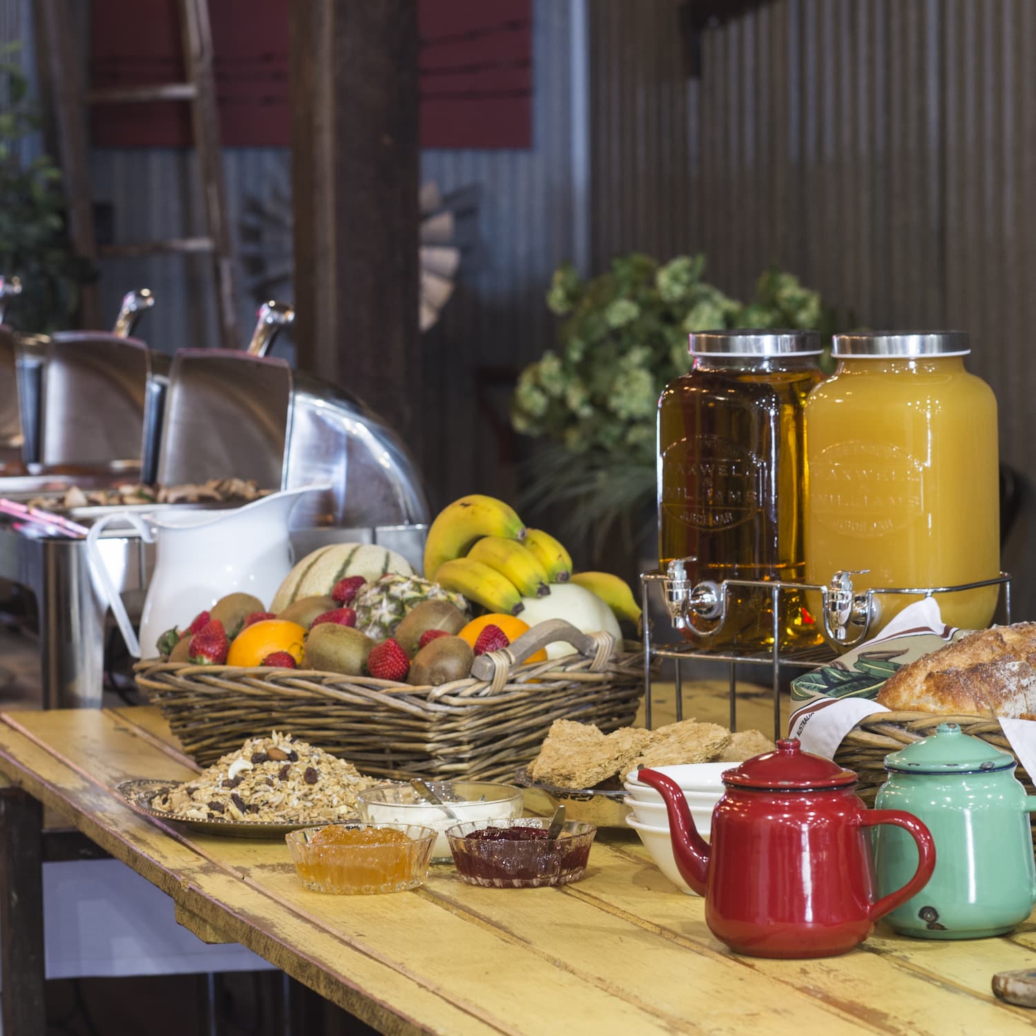 Country Buffet Breakfast table spread