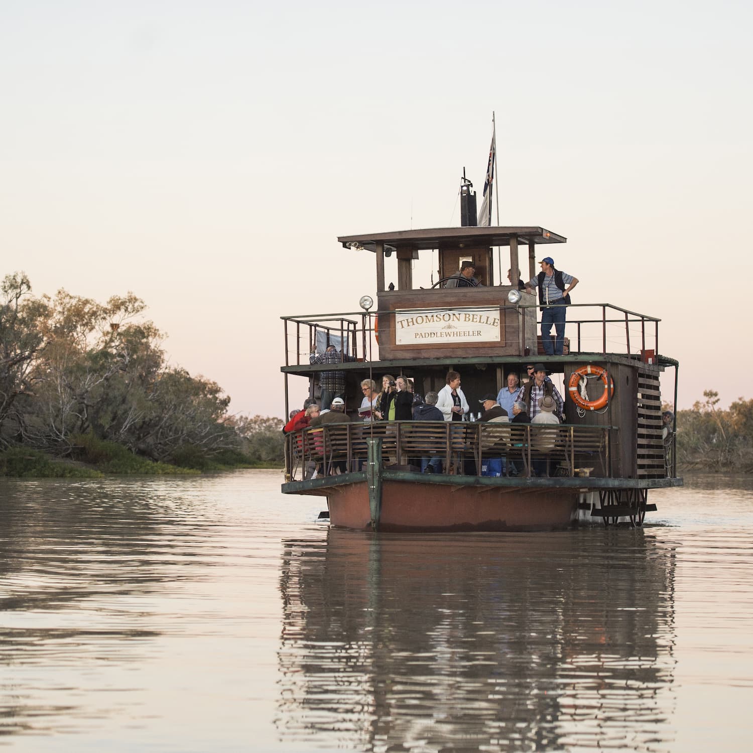 The Thomson Belle cruising the Thomson River at sunset
