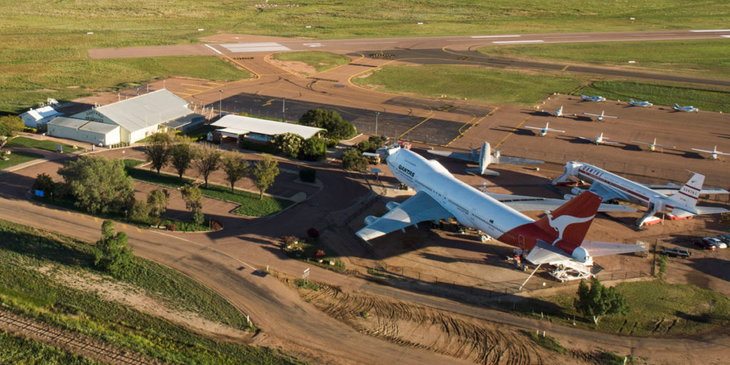 Aerial view of Qantas Founders Museum