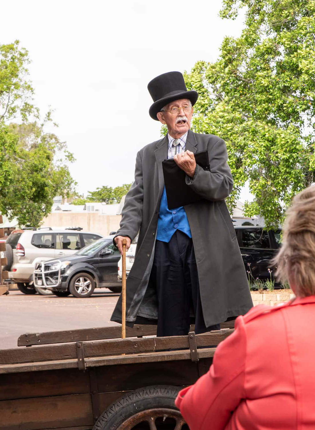 The Town Crier delivering the daily news