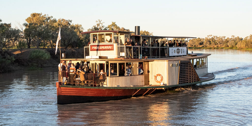 Pride of the River cruising on the Thomson River laden with guests